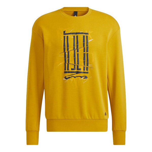 

Толстовка Men's adidas Wj Logo Swt Martial Arts Series Funny Pattern Sports Pullover Round Neck Gold Color, желтый