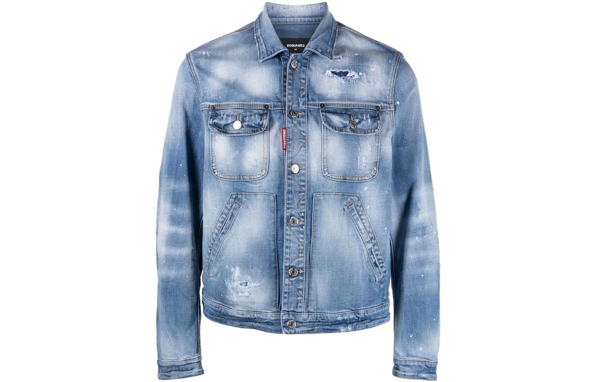 

DSQUARED 2 Куртка джинсовая с принтом логотипа, Denim Blue