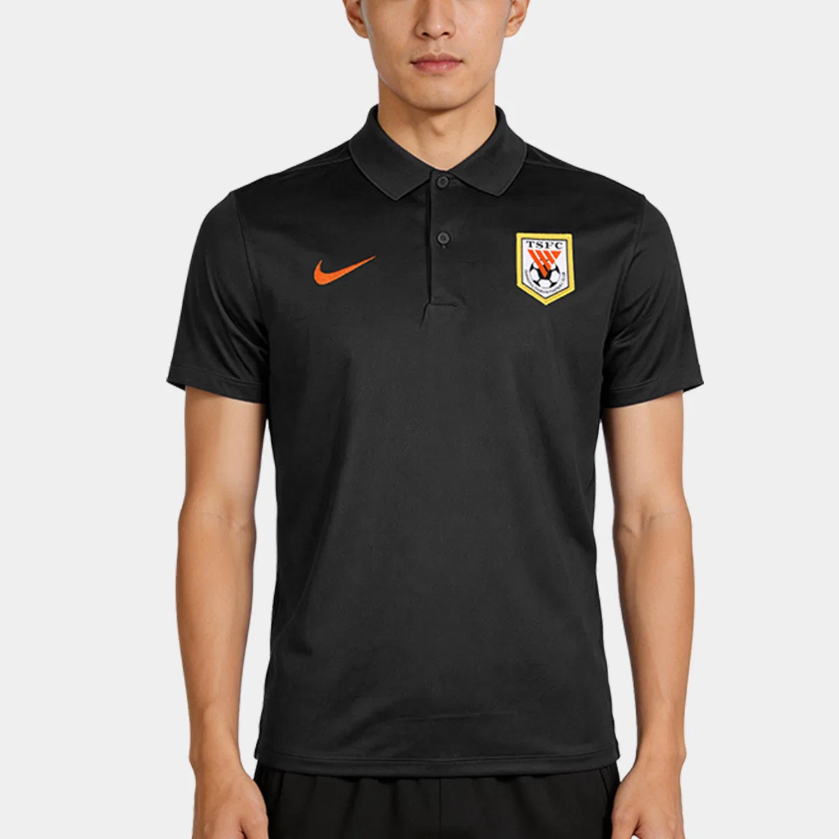 Поло Dri Fit мужское черное с воротником Nike, Black — фото 4