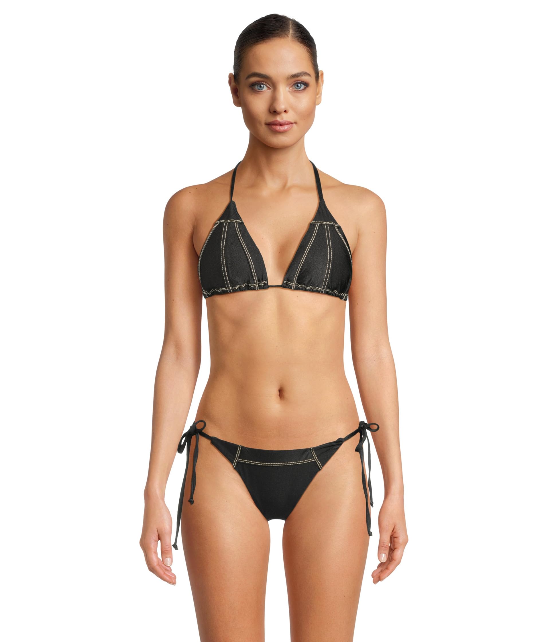 

Пляжный топ BECCA Color Sheen Cheryl Triangle Top, черный