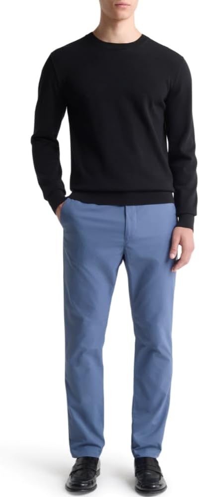 Мужские облегающие брюки-чинос Calvin Klein из ткани и эластичного плетения, Vintage Indigo — фото 4