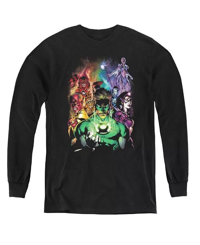 

Мальчики Молодежь Новые Стражи Длинные рукава Толстовка Green Lantern, черный