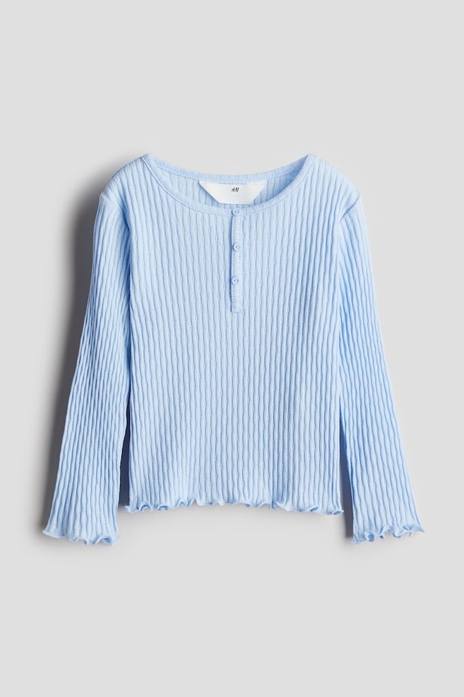 

Рубашка из джерси с ажурным узором H&M, голубой