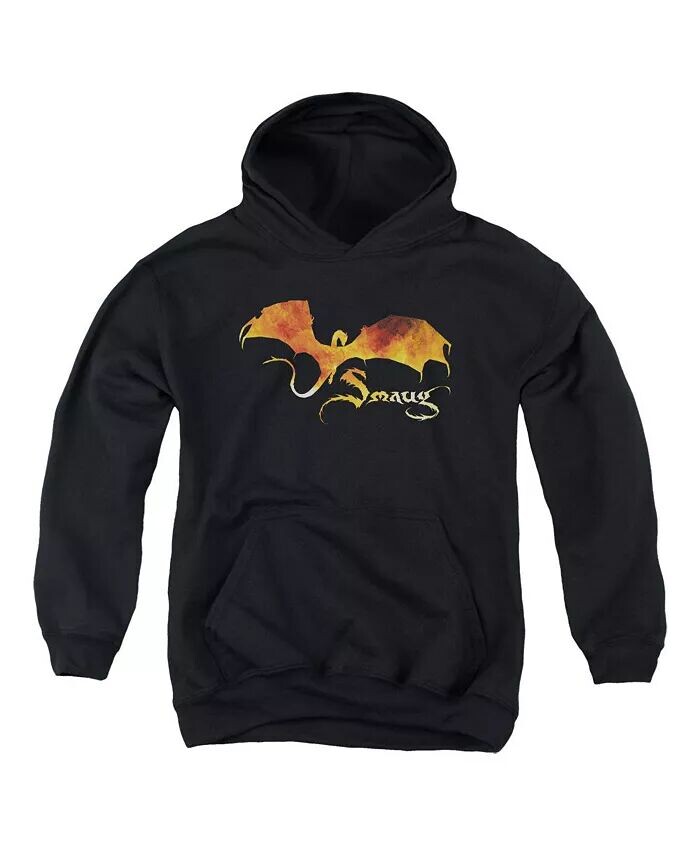 

Толстовка с капюшоном для мальчиков и подростков Smaug On Fire Hobbit, черный