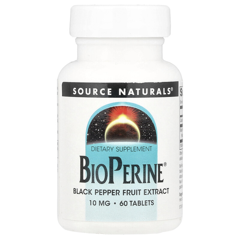 

Source Naturals, BioPerine, 10 мг, 60 таблеток