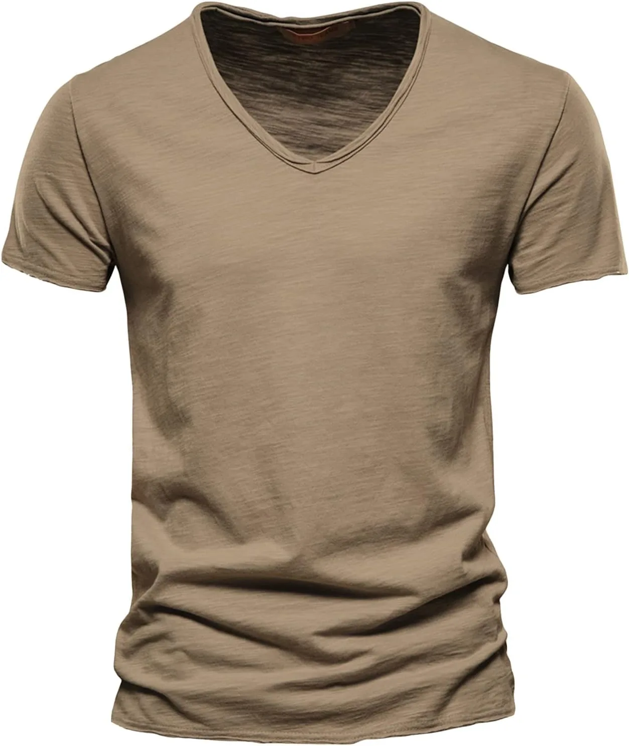 Мужская свободная футболка с V-образным вырезом, Casual, Slim Fit, короткий рукав, хлопок, мягкая, легкая