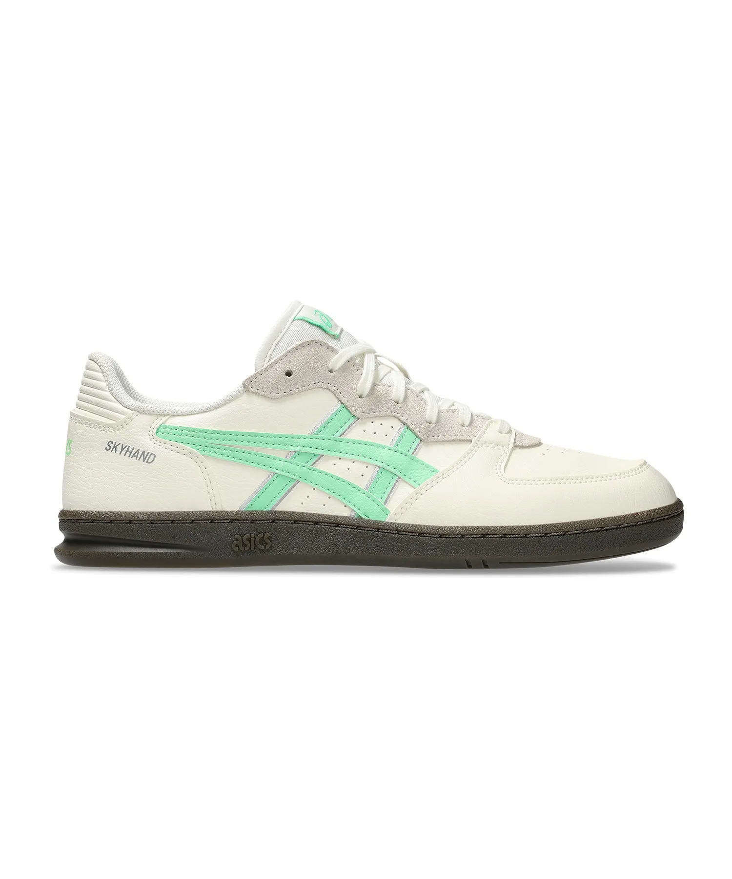 Унисекс кроссовки из искусственной кожи и замши ASICS SKYHAND OG белые с зелёным — фото 3
