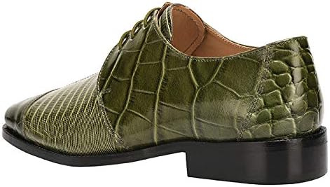 Мужские туфли LIBERTYZENO Croco Lizard с принтом из натуральной кожи, взрослые, на шнуровке и без, оксфорды для праздничного сезона, Olive — фото 3