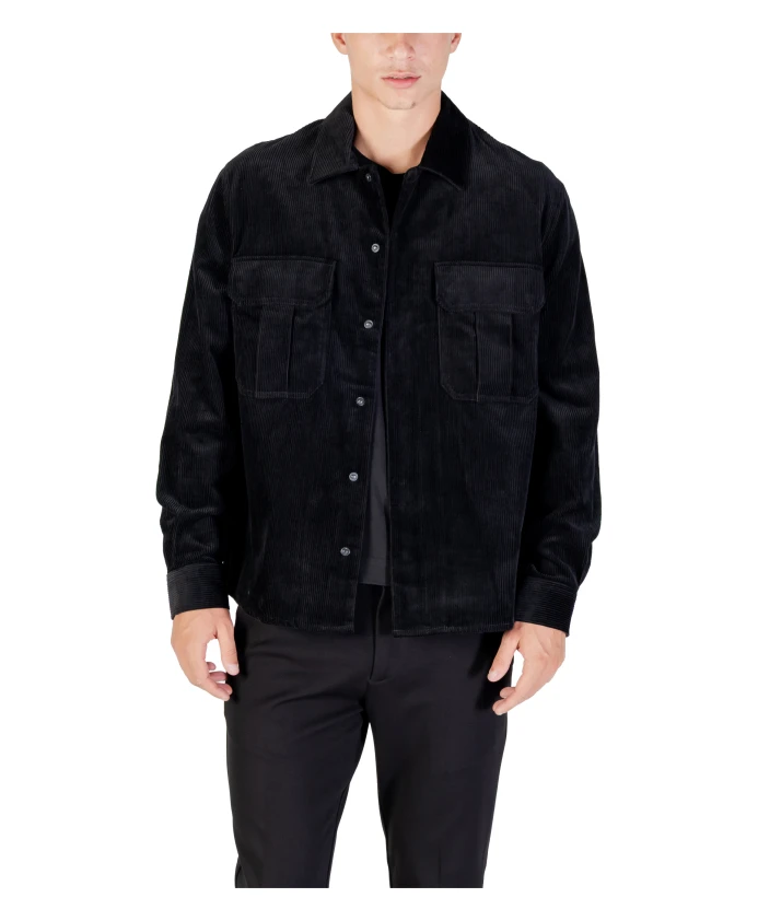 

Рубашка с поддельным металлическим значком Antony Morato, черный