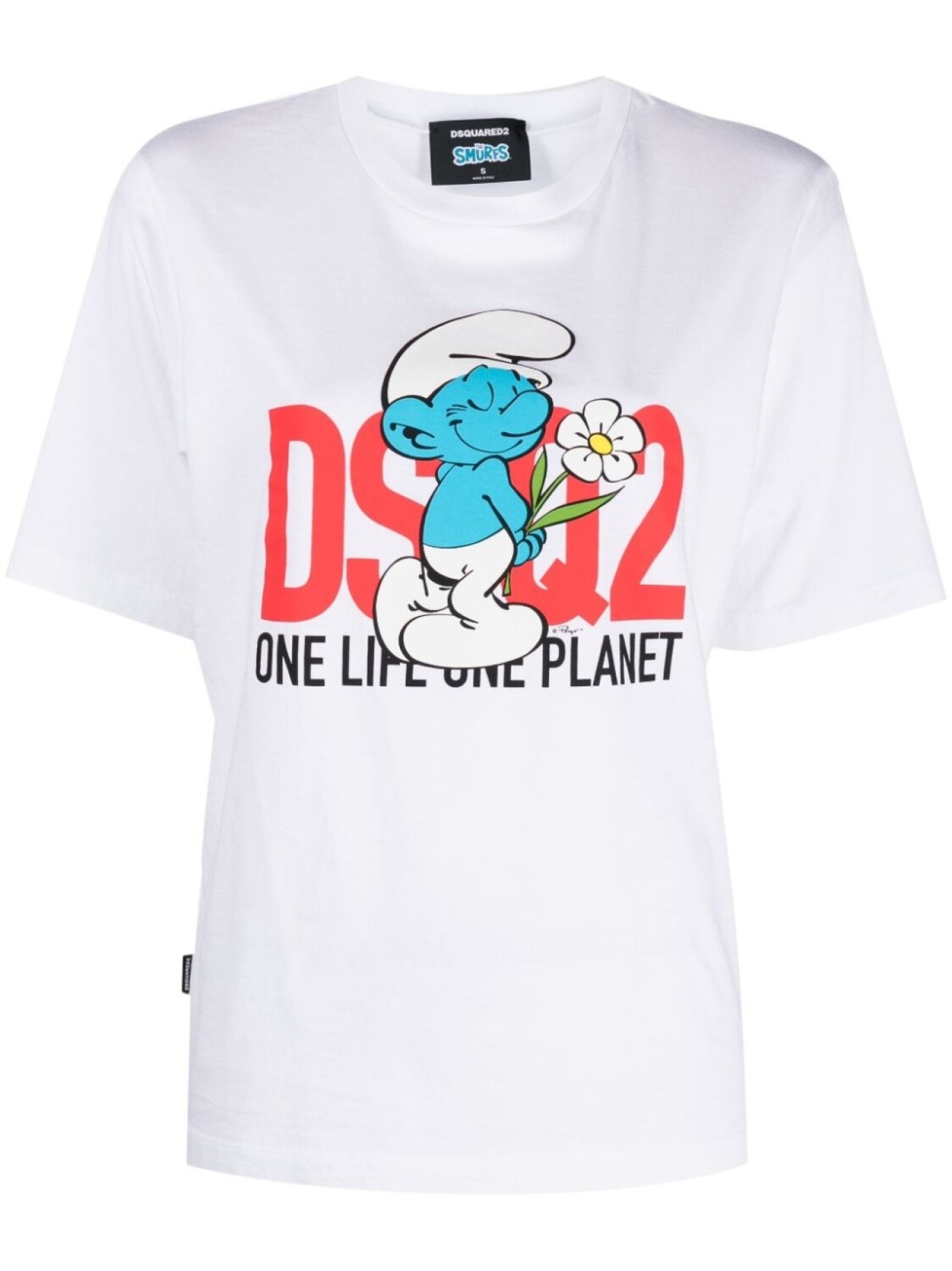 

DSQUARED2 футболка из органического хлопка с графичным принтом, белый