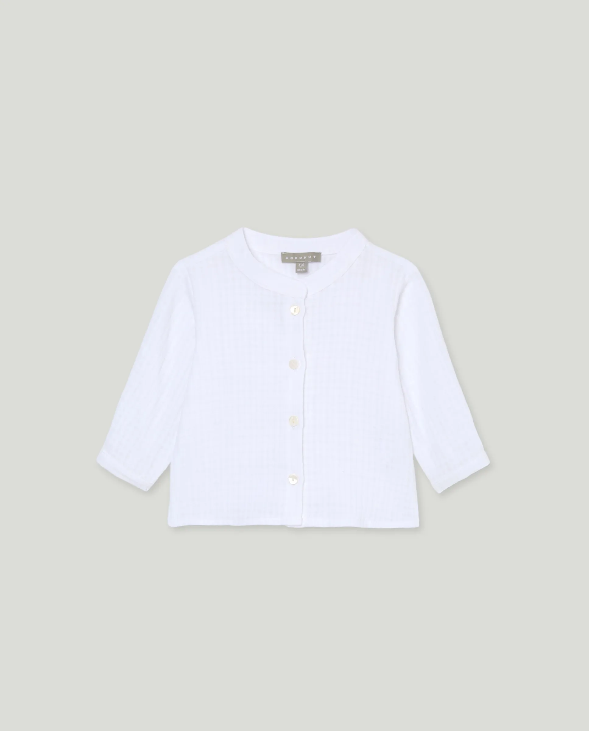 

Детская рубашка с воротником-стойкой и длинными рукавами Coconut El Corte Inglés, белый