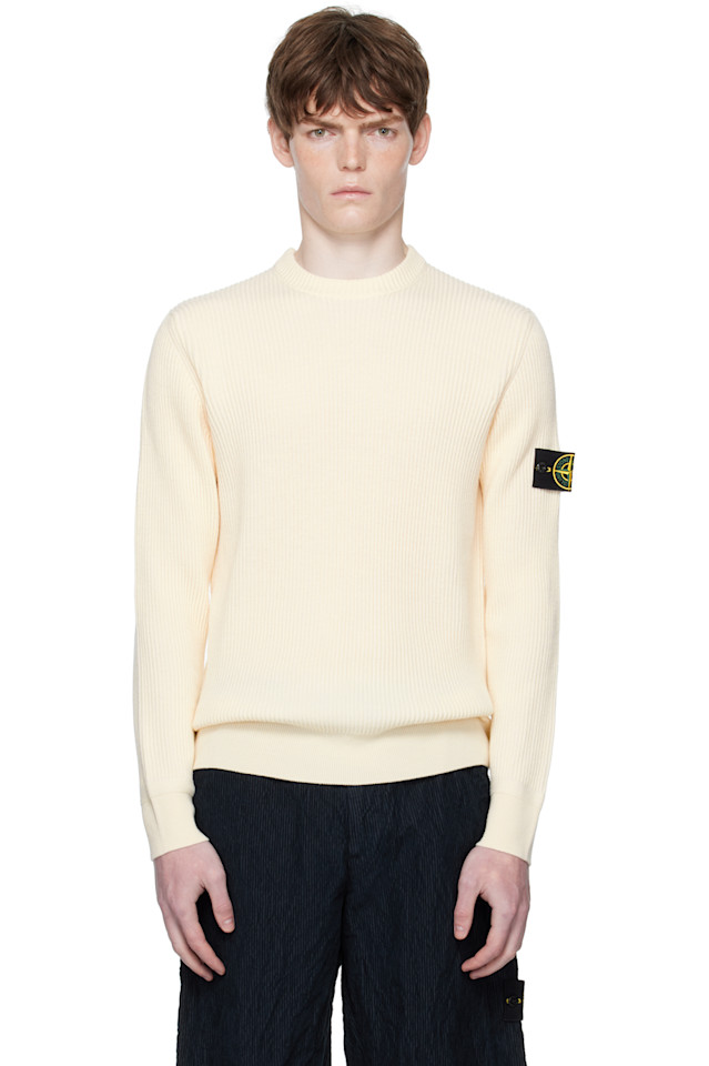 

5100053 свитер из шерсти rws с резинкой по всей длине Stone Island, цвет ivory
