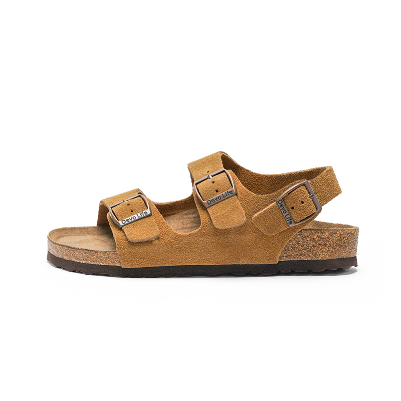 

Devo Life Стильные унисекс сандалии желто-коричневого замша, цвет Yellow Brown Suede