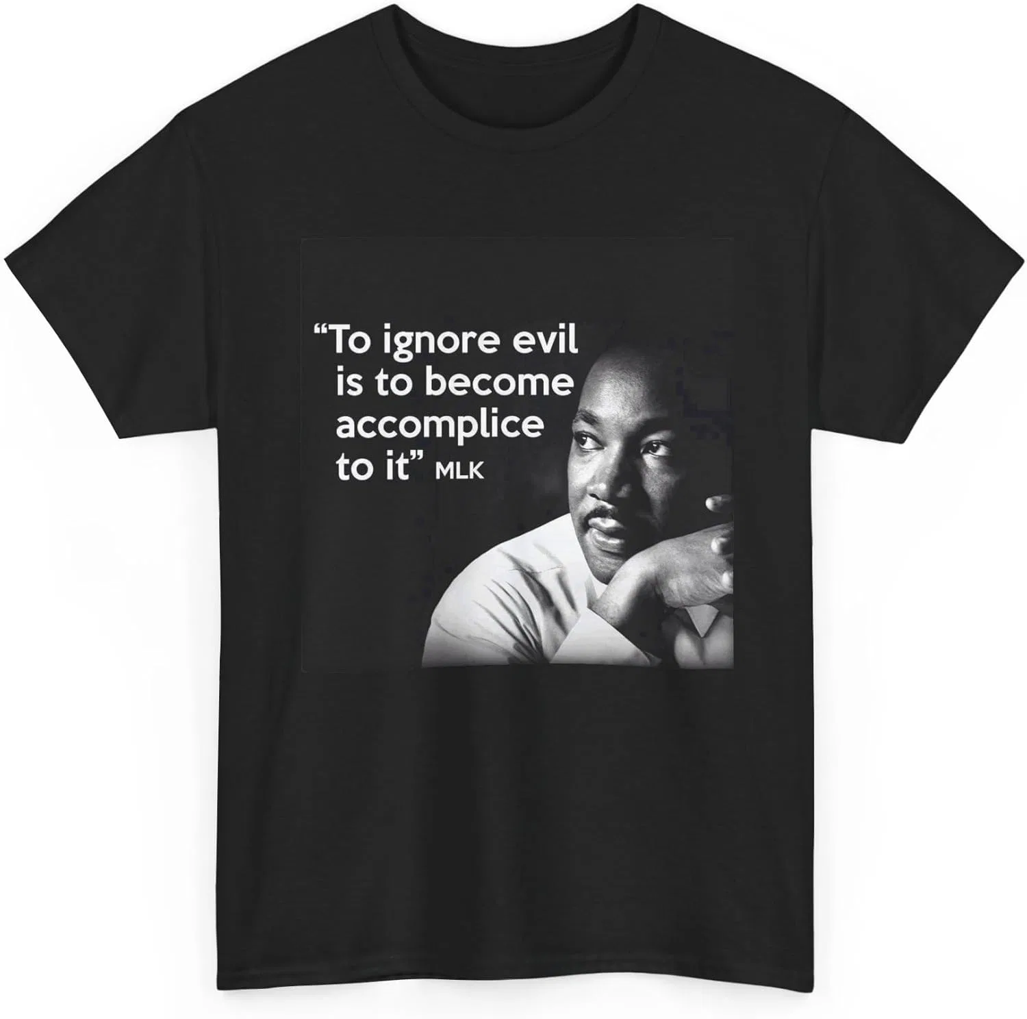 Футболка в стиле ретро с надписью «MLK Martin Luther King Ignore Evil Become Protest» (Не обращай зла, становись протестом) для мужчин и унисекс, из плотного хлопка