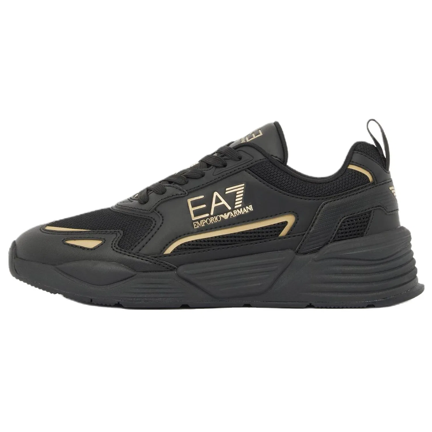 Кроссовки повседневные с подошвой 4.3 см EMPORIO ARMANI Black Gold