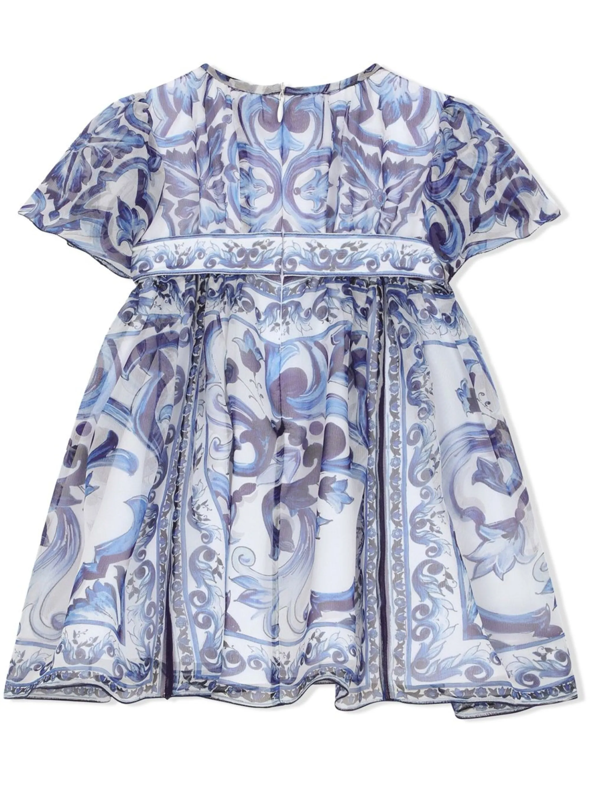 Платье с принтом Majolica Dolce & Gabbana Kids, синий — фото 2