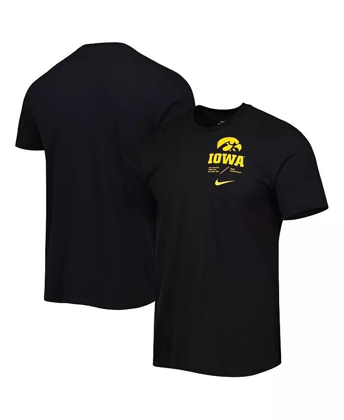

Мужская черная футболка с тренировочным выступлением команды Iowa Hawkeyes Nike
