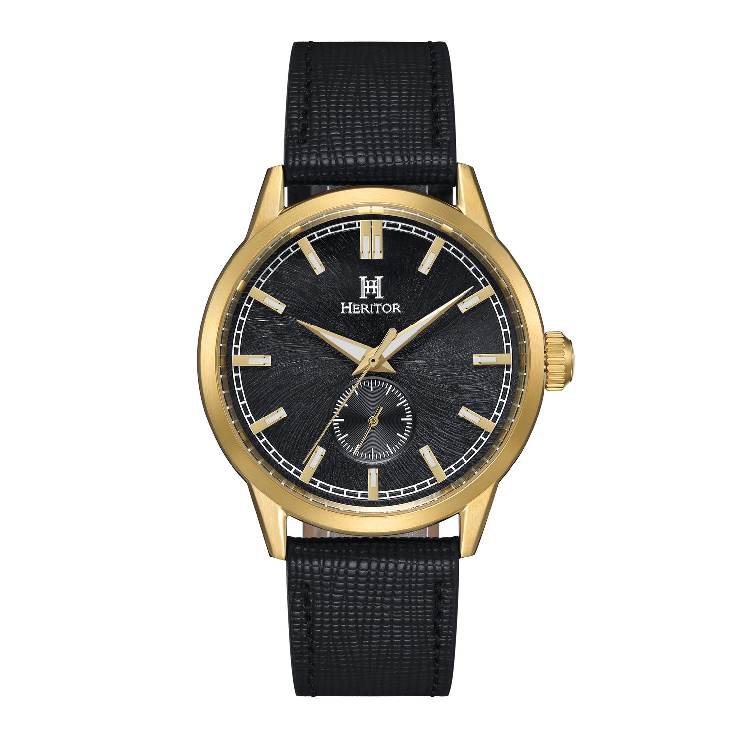 

Часы Argento с кожаным ремешком Heritor Automatic, золотой