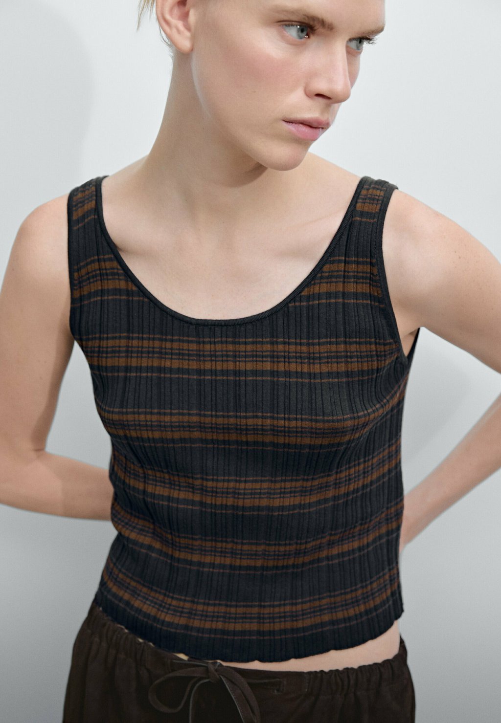 

Топ STRIPED Massimo Dutti, темно-синий