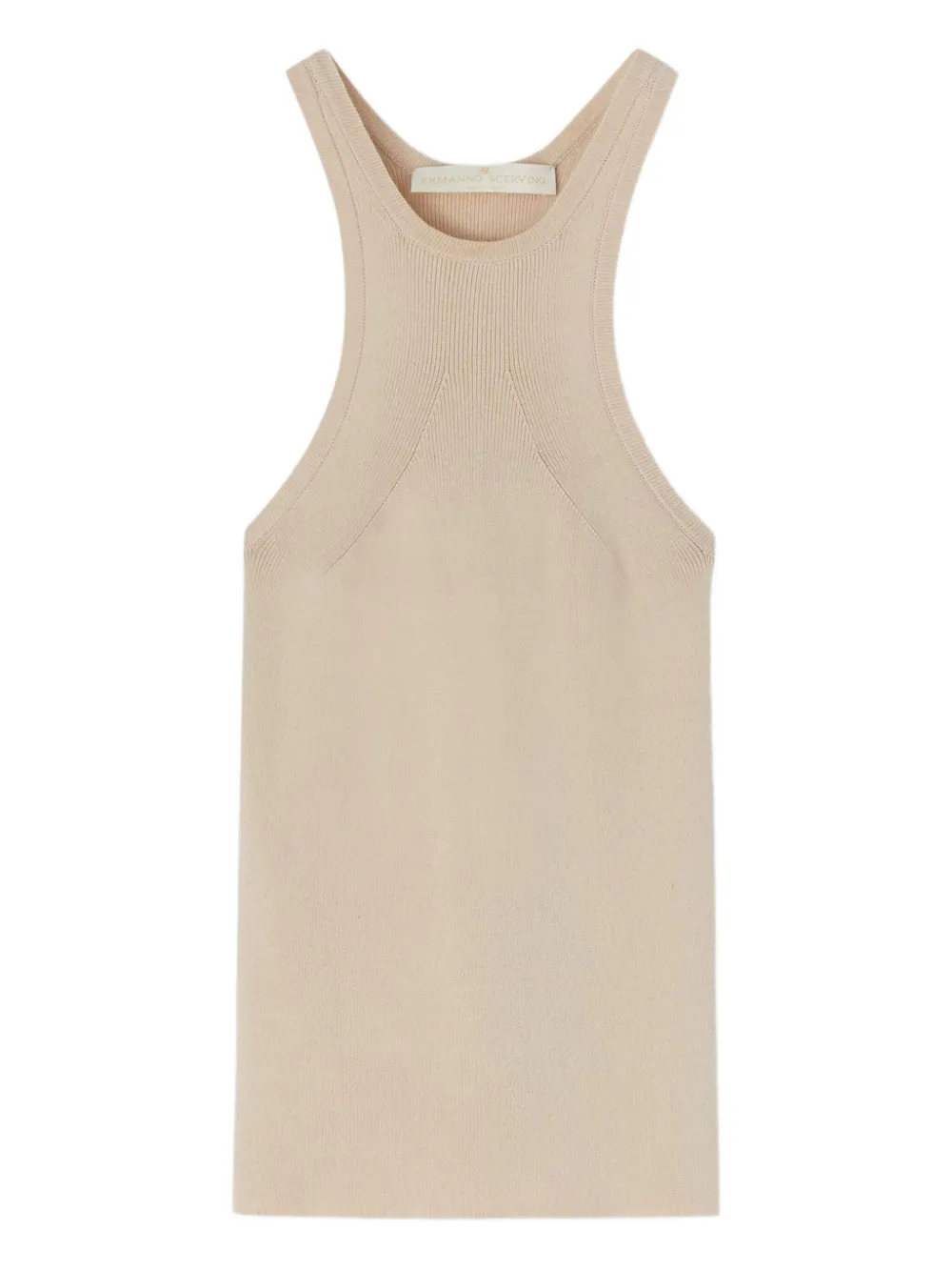 

Топ в рубчик с вырезом халтер Ermanno Scervino, нейтральный