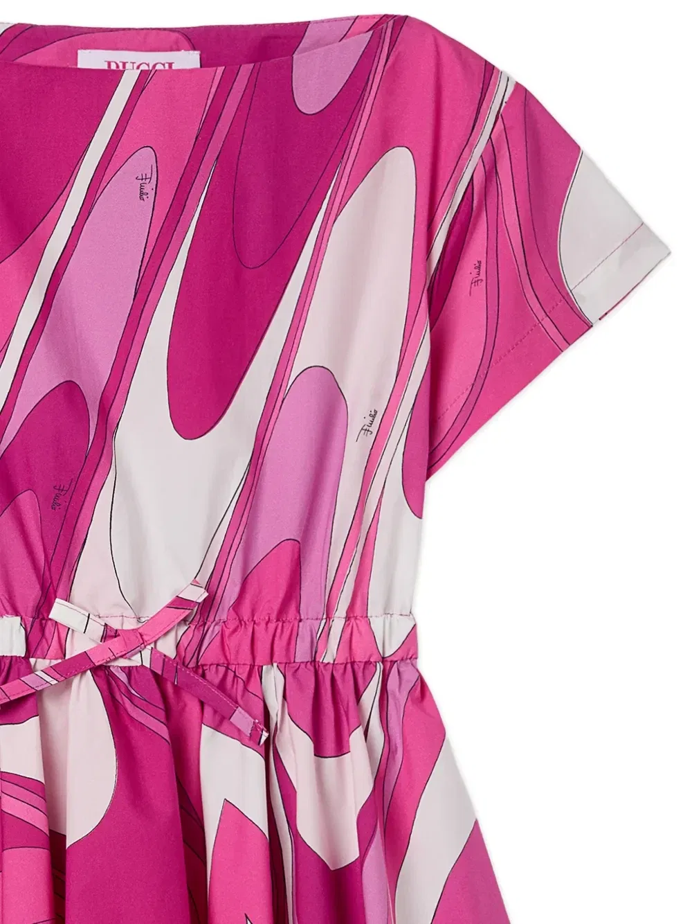 Платье с принтом и асимметричной юбкой Pucci Junior, розовый — фото 3