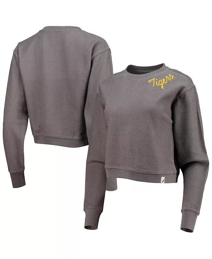 

Женская темно-серая укороченная толстовка-пуловер LSU Tigers Corded Timber League Collegiate Wear