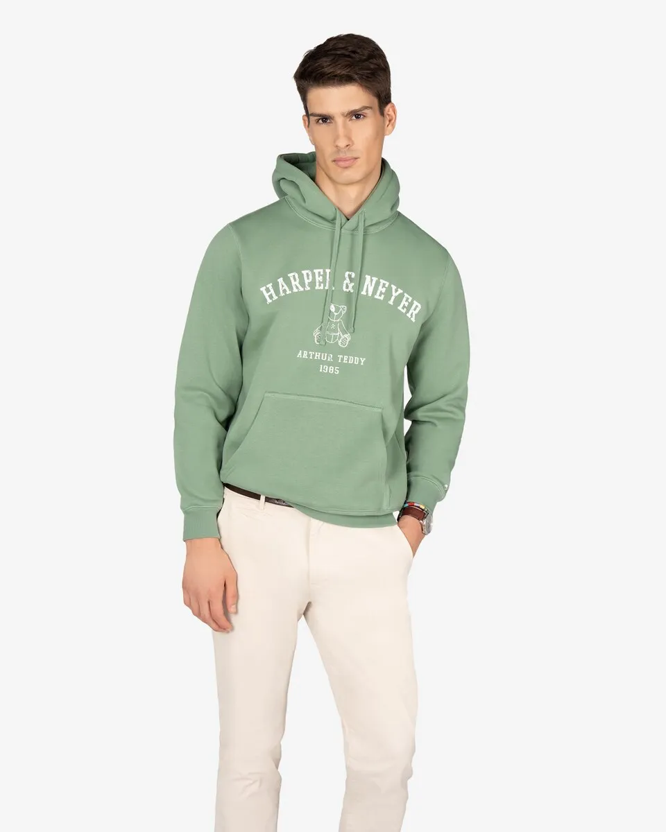 

Мужская толстовка с капюшоном и рисунком на груди Harper & Neyer, бледно-зеленый