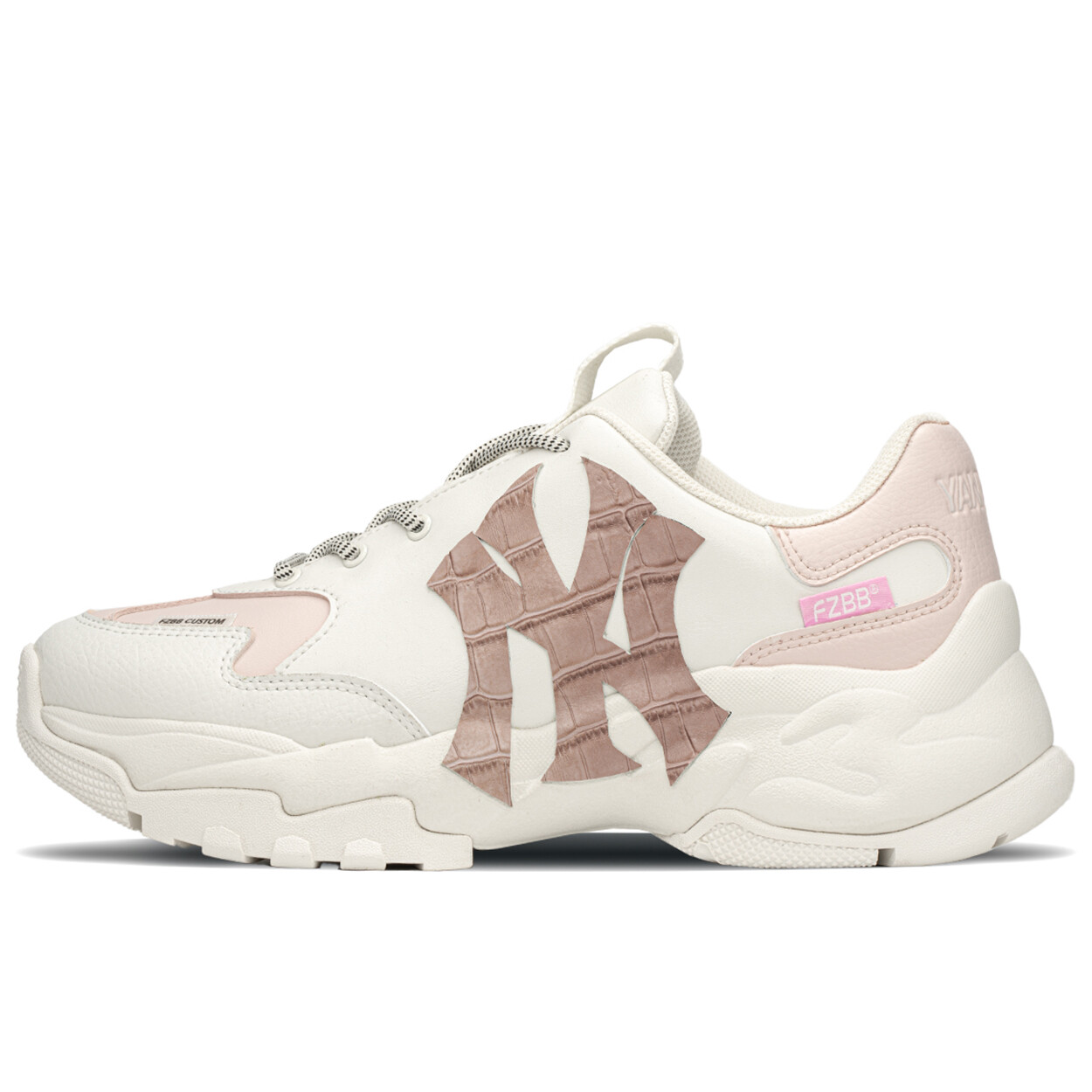 

Кроссовки MLB Big Ball Chunky Chunky Sneakers Unisex Low-top Beige/Pink, белый/фиолетовый