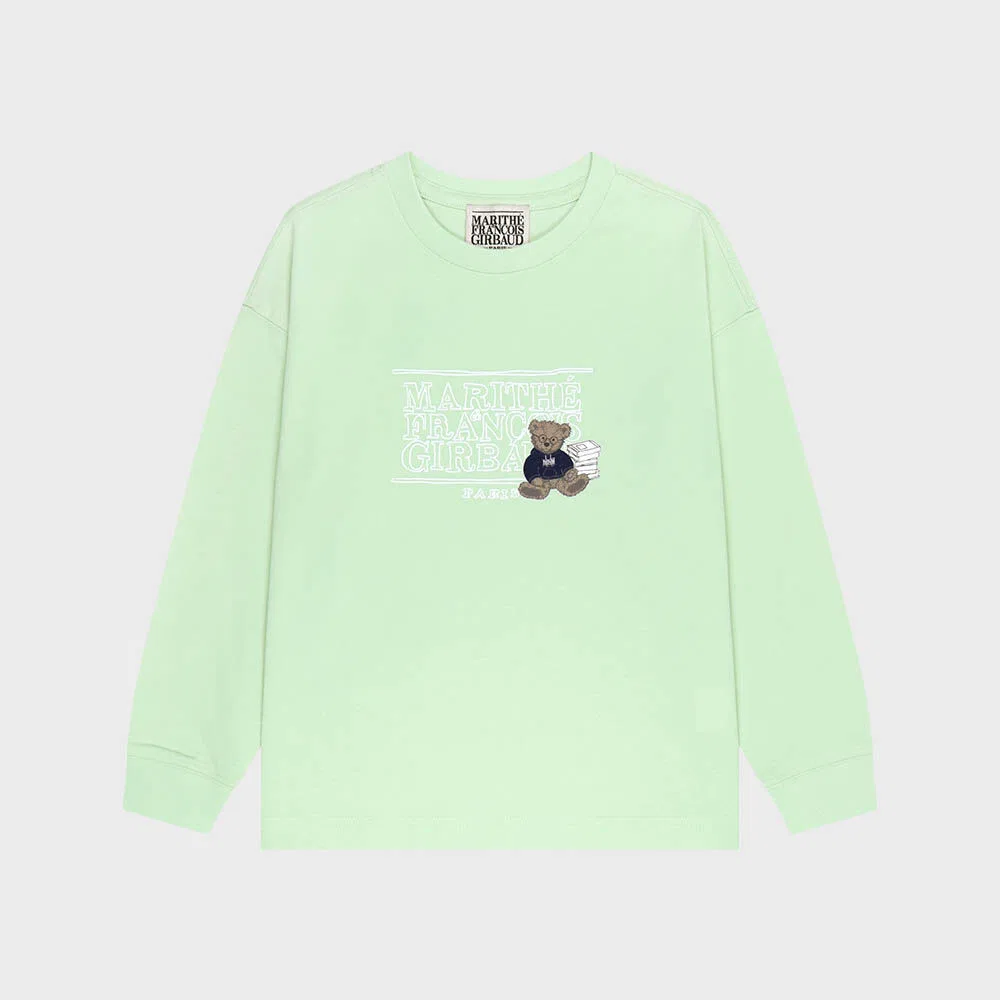 Детская мятная футболка с длинным рукавом Doodle Classic Logo от Marithé Kids — фото 2