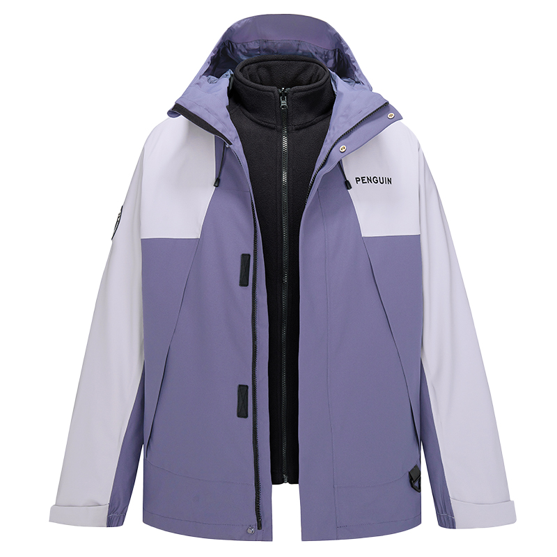 

QIE Унисекс ветровка с капюшоном, Twilight Purple/Crape Myrtle Purple[Three-in-One]