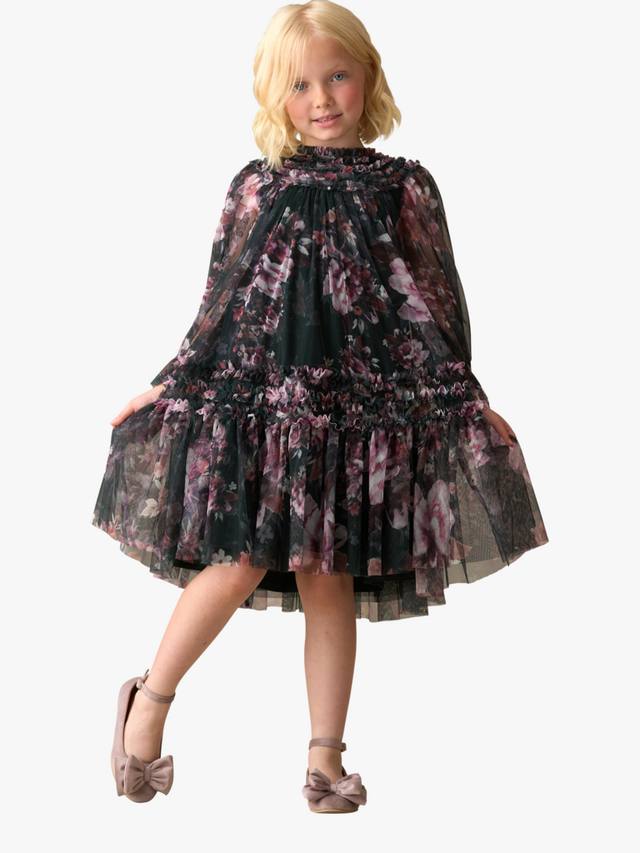 

Детское платье Verity с сетчатыми рюшами Angel & Rocket, Green