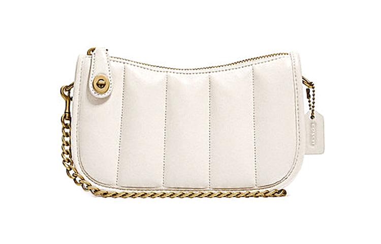 

Свингер Сумка Через Плечо из Овчины Маджонг Женская Розовая Белая COACH