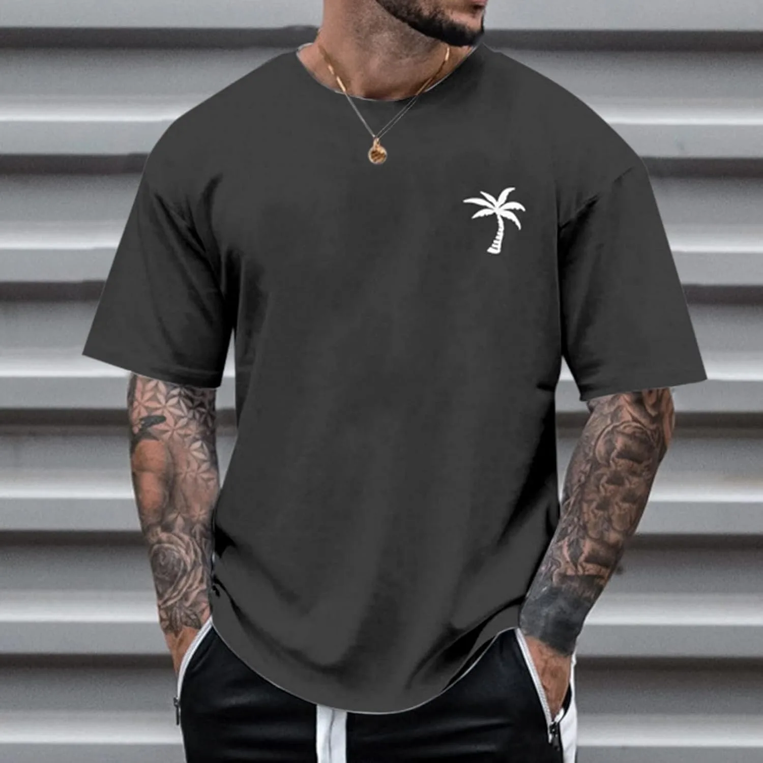 Футболка мужская Plus Size Crew Neck — фото 2