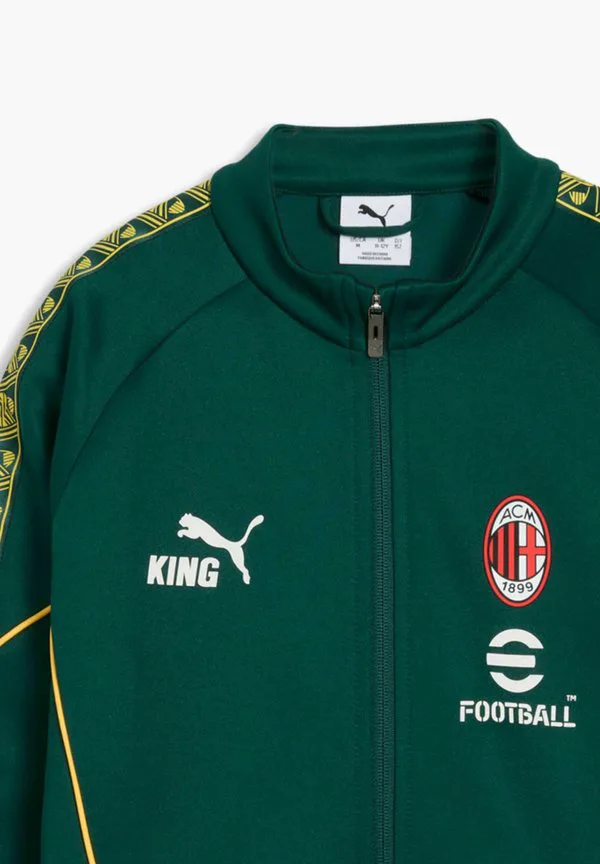 Толстовка на молнии с надписью «ac milan king anthem» Puma, Dark Myrtle/Sunny Yellow — фото 3