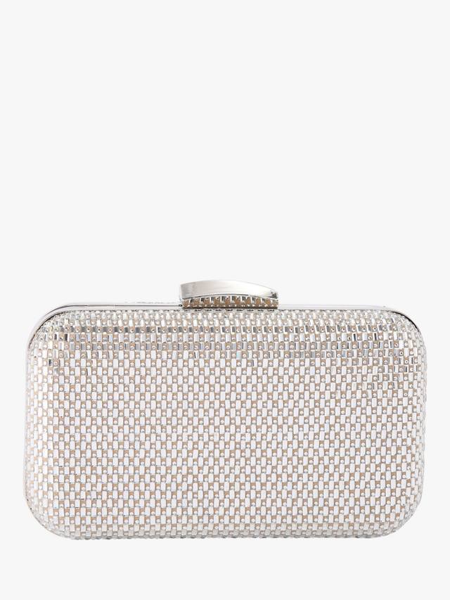 

Клатч-бокс с цветочным декором Miss KG, Silver