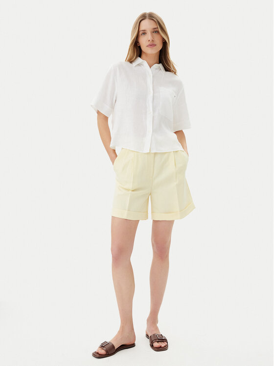Шорты из ткани обычного кроя WW0WW44767 Tommy Hilfiger, желтый — фото 2