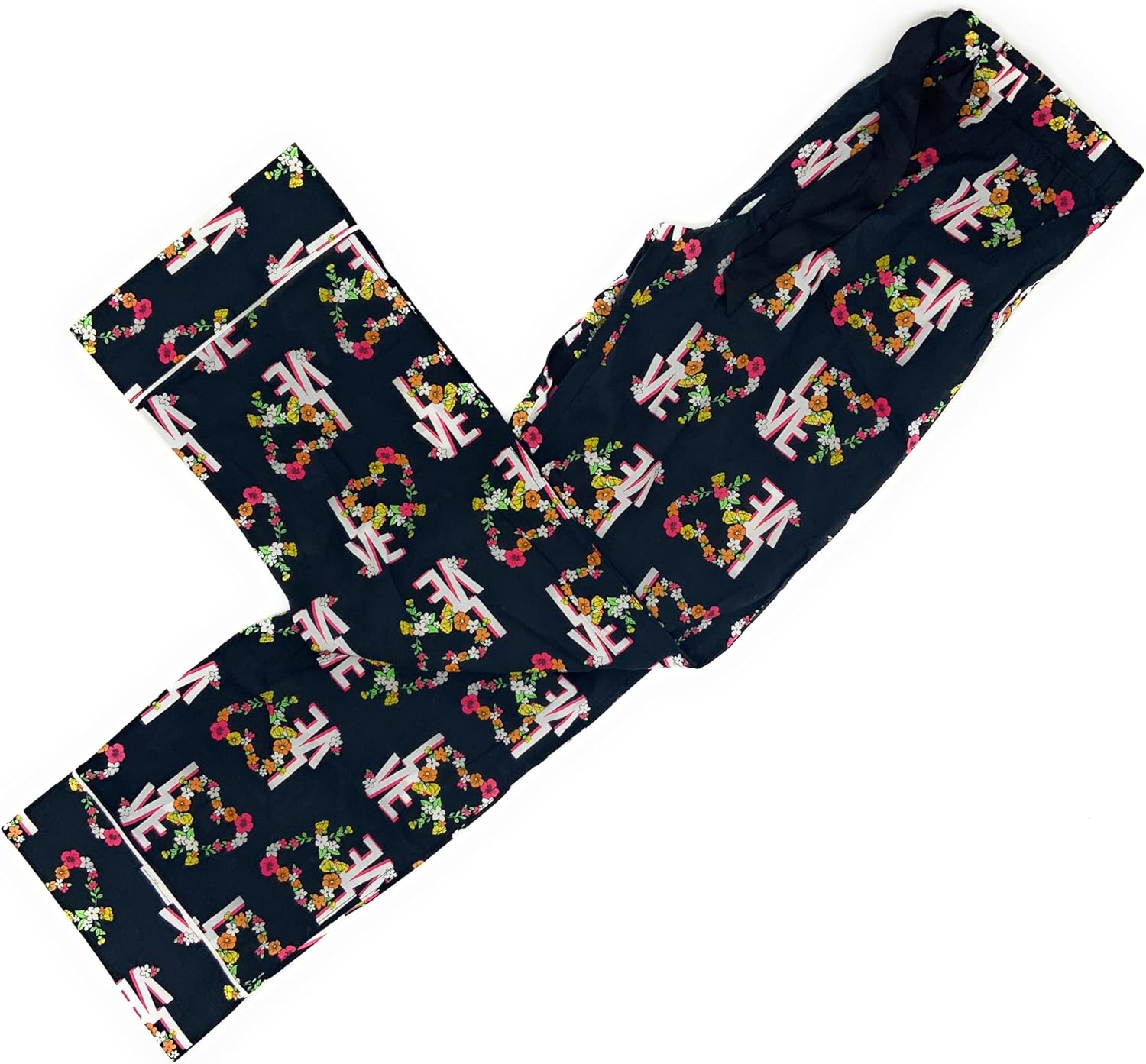 

Victoria's Secret Длинные хлопковые пижамные брюки, Black/Floral