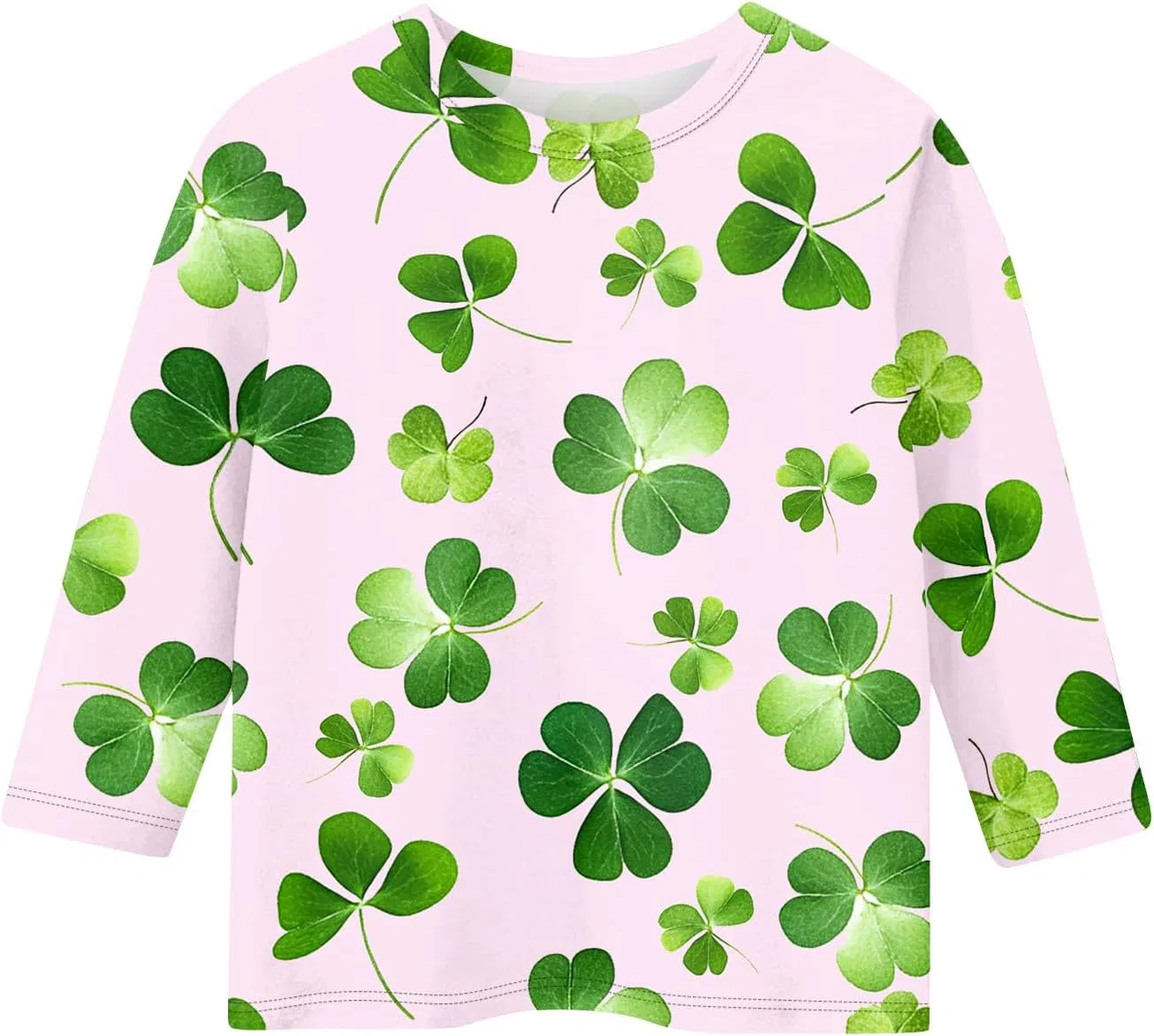 Свитшот женский с принтом St. Patrick's Day, оверсайз, 3/4 рукав, 4-pink — фото 2
