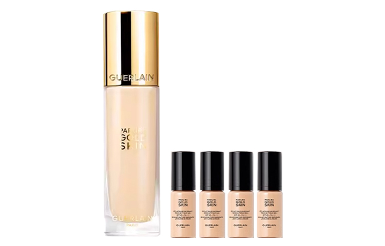 GUERLAIN JIAOLAN Golden Diamond тональная основа Perfecting Foundation набор для макияжа легко растушевывается матовое выравнивание тона кожи 35мл+5мл*4 — фото 4