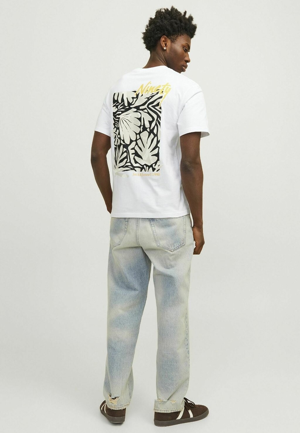 

Футболки с принтом RUNDHALS Jack & Jones, цвет Bright White