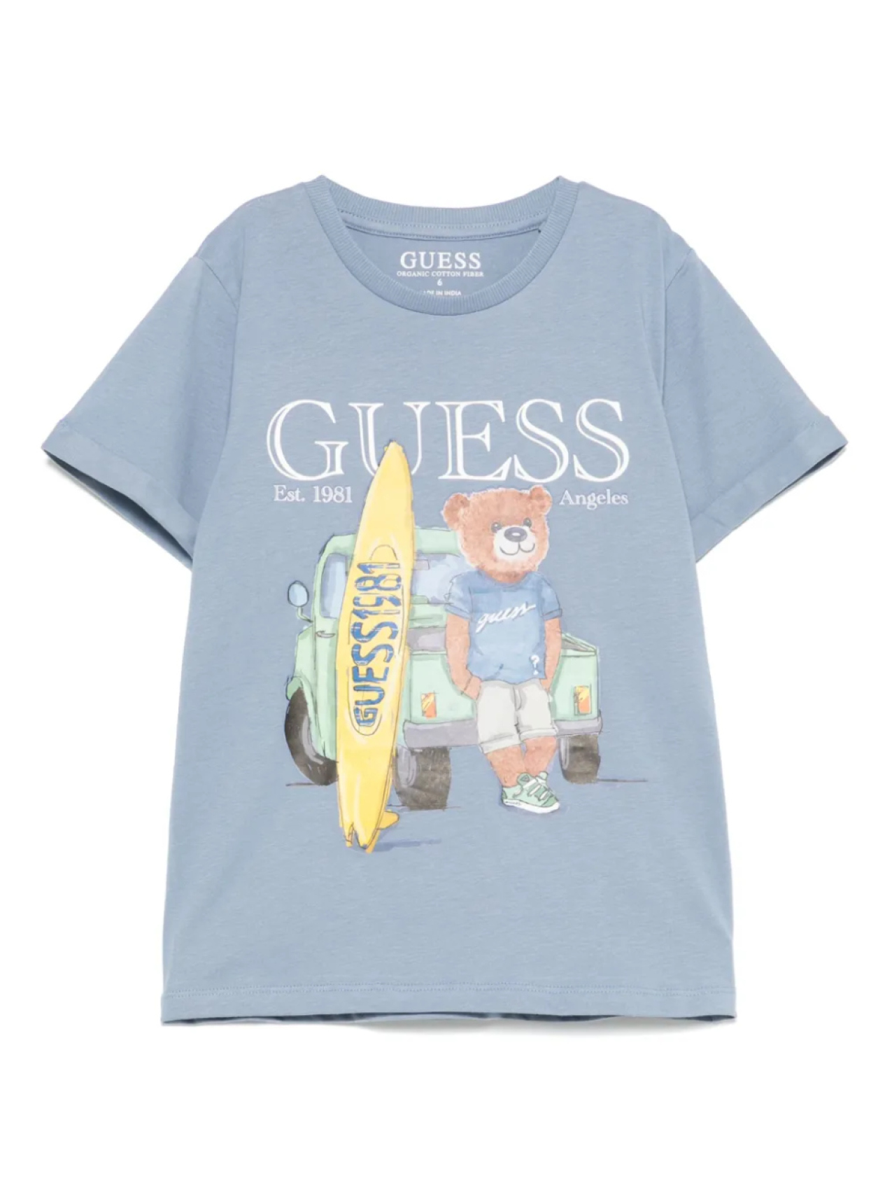 

Футболка с прорезиненным логотипом guess kids, синий