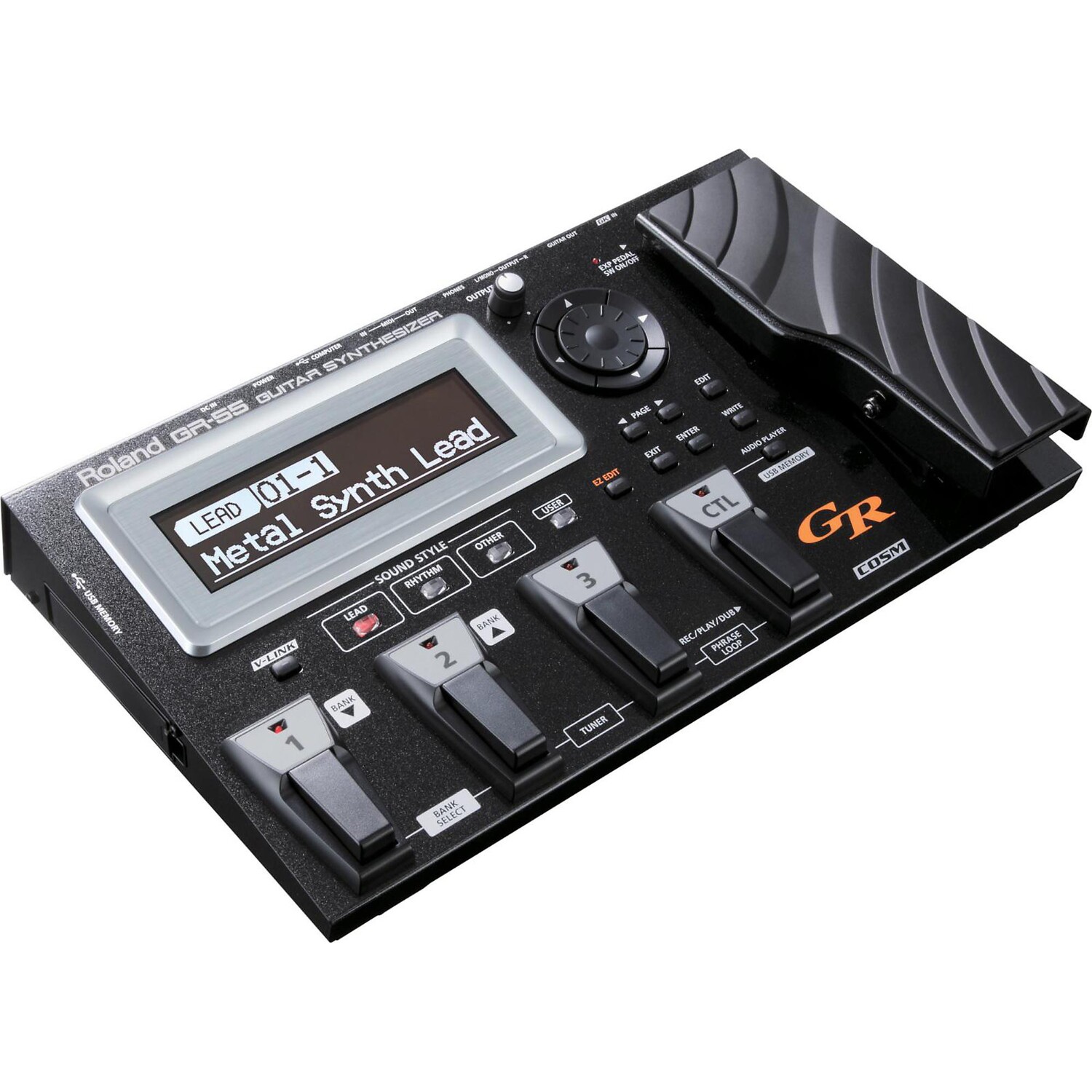 

Гитарный синтезатор Roland GR-55 черный с разделенным звукоснимателем GK-3