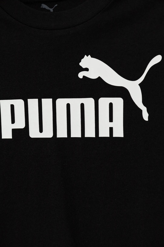 Детская хлопковая футболка ESS No. 1 Logo Tee Puma, черный — фото 4