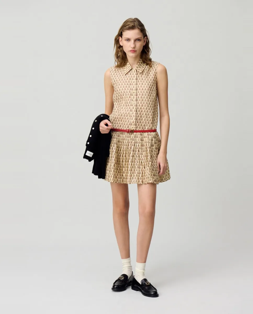 

Короткое платье с принтом Claudie Pierlot, бежевый