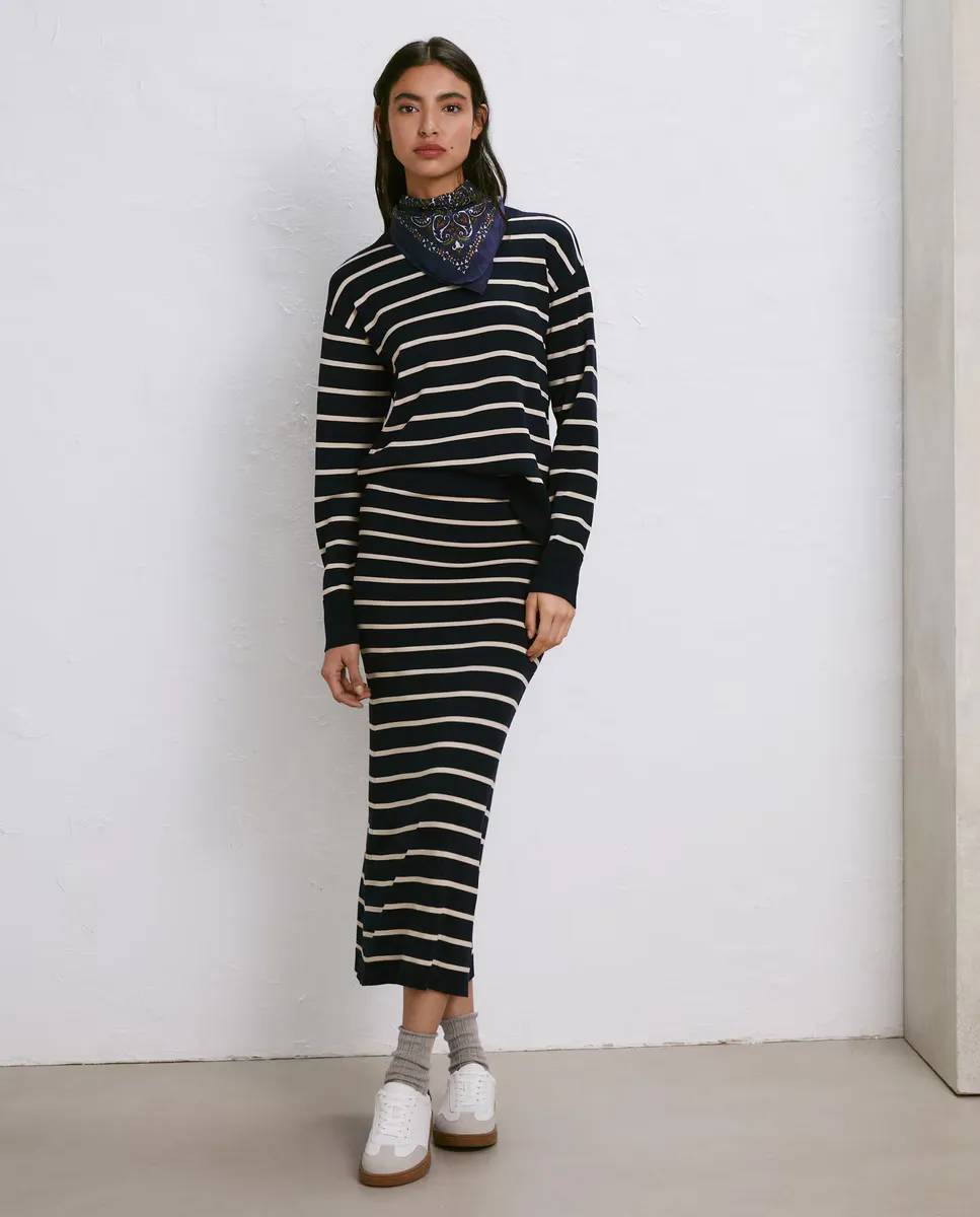 

Полосатая трикотажная юбка Easy Wear, цвет Marino