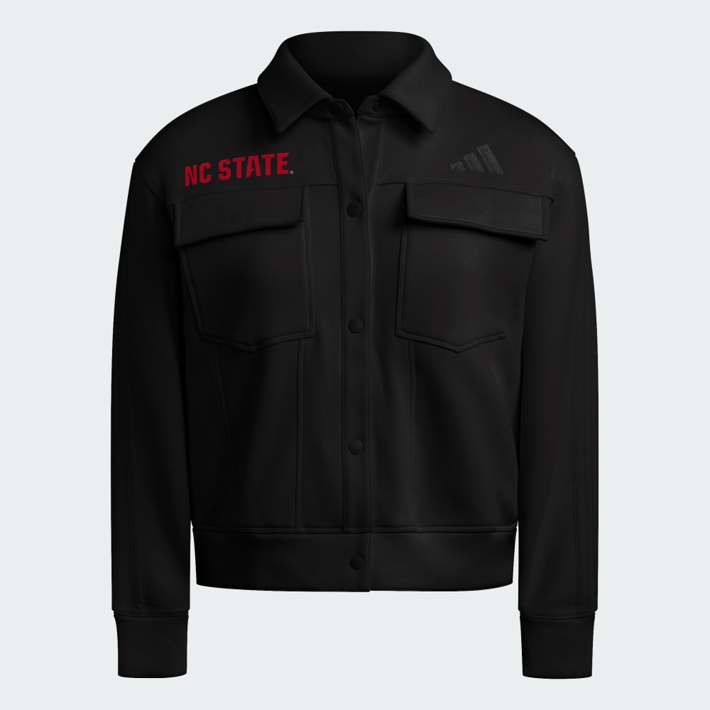 

Лонгслив Adidas NC State Wolfpack Women's Exclusive Faux Denim 3-Stripes Fleece Jacket, цвет Black/White/Multi