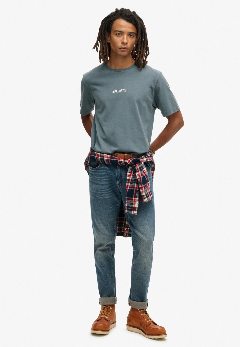 

Базовая футболка MICRO LOGO GRAPHIC LOOSE Superdry, синий