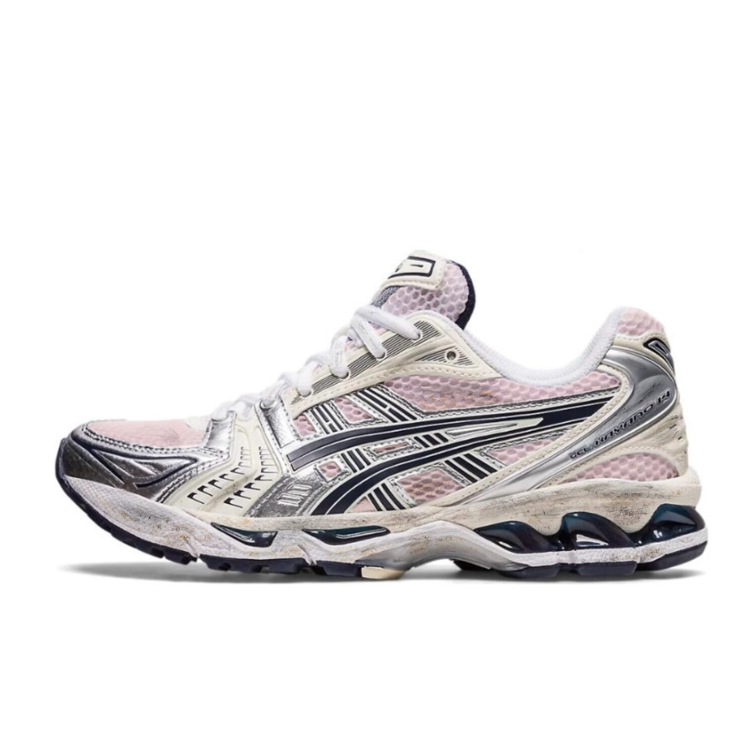 

Кроссовки Gel-Kayano 14 женские с низким верхом, цвет рисовой муки, серебристый Asics