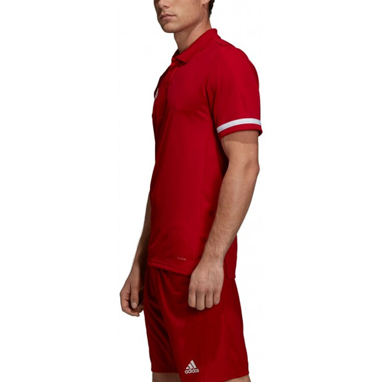 Рубашка поло мужская красная Adidas, красный — фото 4