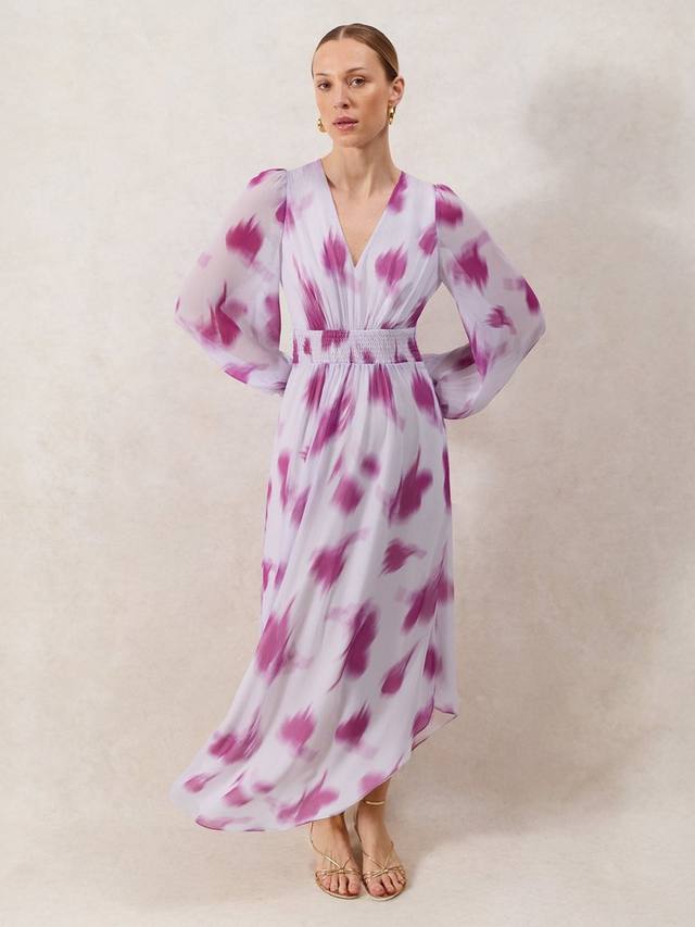 

Платье Petite Anya с размытым цветочным принтом Ro&Zo, Pink/Multi